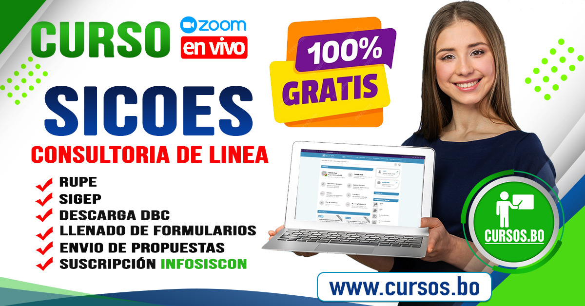 Curso Gratuito SICOES  Consultores  Linea (En vivo  por ZOOM ) v30-23